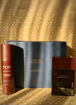 Чоловічий подарунковий набір zara for him red edition