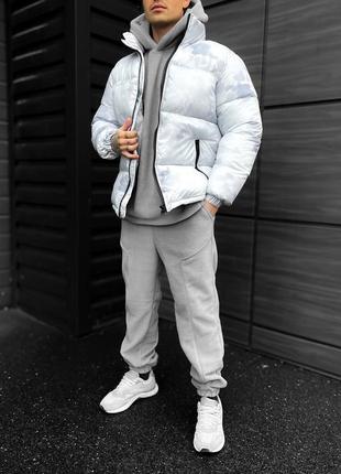 Мужская зимняя теплая белая короткая куртка камуфляж отличное качество7 фото