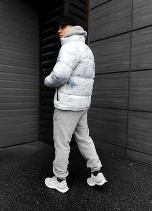 Мужская зимняя теплая белая короткая куртка камуфляж отличное качество5 фото