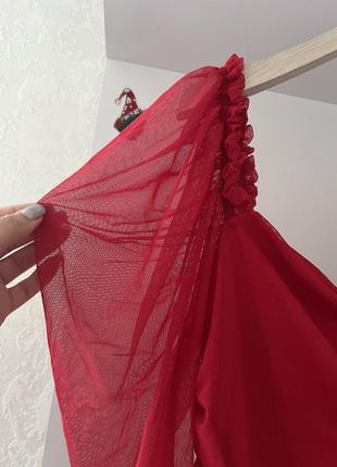 Красное фатиновое платье батал missguided3 фото