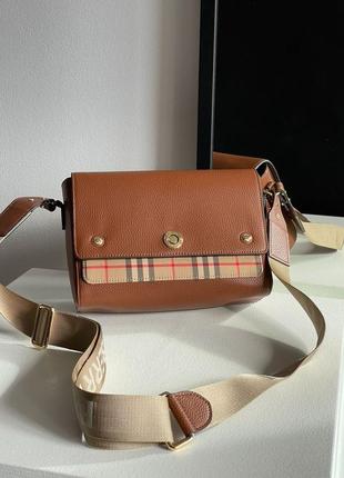 👜 burberry leather vintage check note cross-body bag