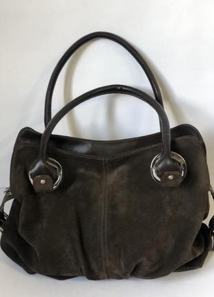 Сумка - саквояж женская из натуральной кожи и натуральной кожи