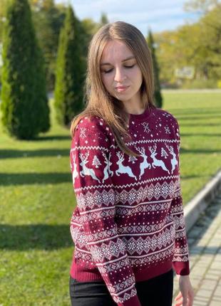 Новогодний свитер с оленями3 фото