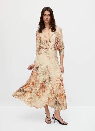 Massimo dutti long printed dress1 фото