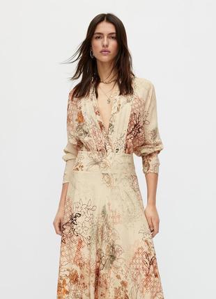 Massimo dutti long printed dress2 фото