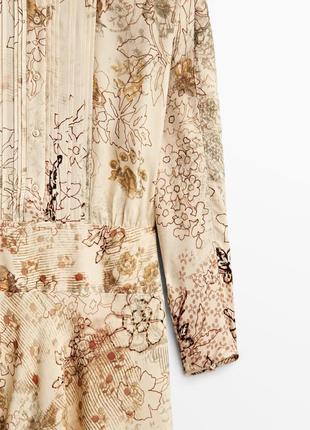 Massimo dutti long printed dress7 фото