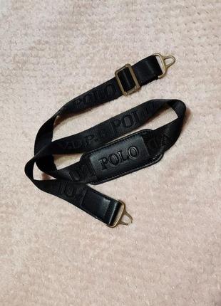 Плечовий ремінь для сумки polo, чорний пояс для сумки polo, чорний пояс ремінь для барсетки поло1 фото