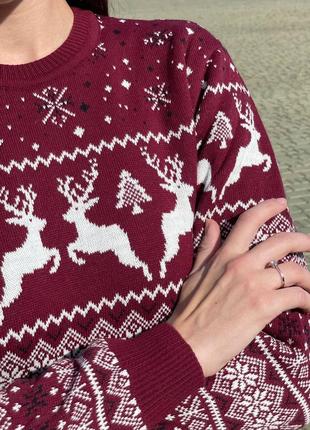 Новогодний свитер с оленями10 фото
