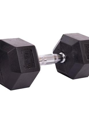 Гантель цільна шестигранна ln-1205 15кг срібний (56508164), fdso