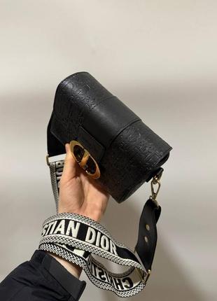 Жіноча сумочка cristian dior montaigne black leather4 фото