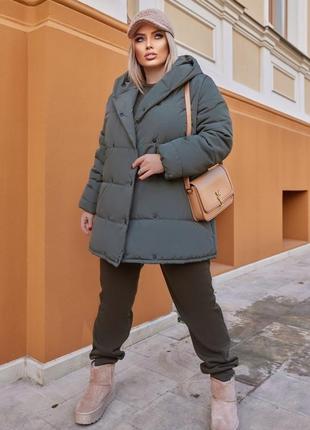 Зимний костюм тройка-куртка теплая и спортивный костюм на флисе батал