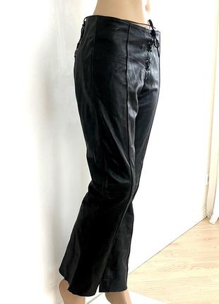 Andre paul кожаные штаны брюки из кожи на шнуровке прямые 90 годов3 фото
