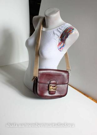 Винтажная кожаная сумка 1970-х  celine horse carriage shoulder bag  оригинал!5 фото