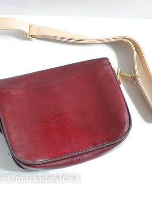 Винтажная кожаная сумка 1970-х  celine horse carriage shoulder bag  оригинал!7 фото