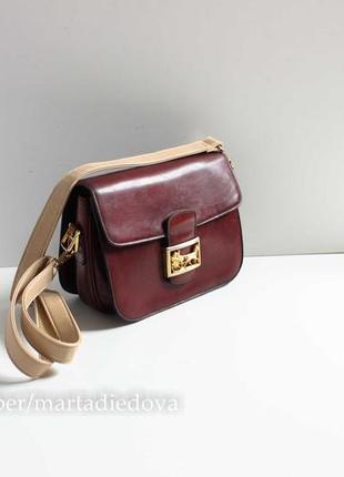Винтажная кожаная сумка 1970-х  celine horse carriage shoulder bag  оригинал!