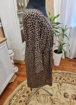 Сучасна  нова трикотажна сукня з тигровим принтом р.603 фото