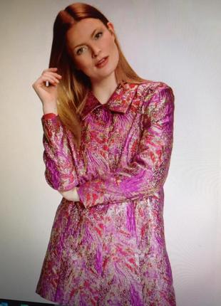 Новый шикарный парчевый пиджак-пальто-френч размер европейский 50-52 наш 58- 60-62