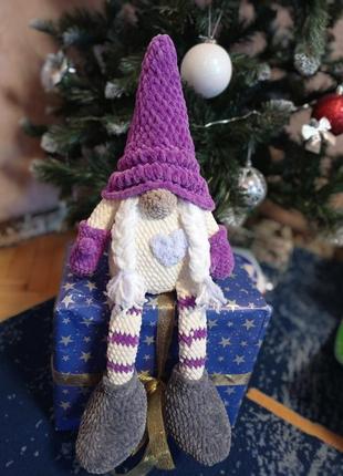 Гном девочка новогодний