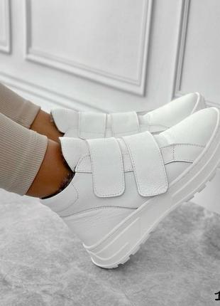 Скидка🔥❄️зимние белые кожаные хайтопы на меху, 38 р