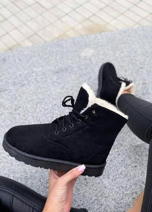 Ботинки женские зимние черные2 фото