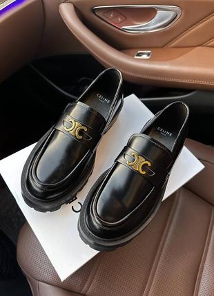 Кожаные лоферы в стиле celine loafers premium ⭐️