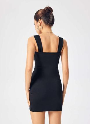 Черное платье мини по фигуре в корсетном стиле/с драпировкой/сборкой/ cider3 фото