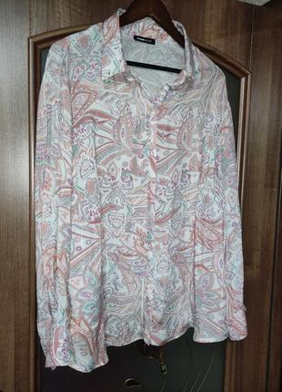 Нежная блуза / рубашка в принт frank walder (купол, вискоза))7 фото