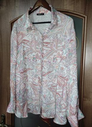 Нежная блуза / рубашка в принт frank walder (купол, вискоза))10 фото