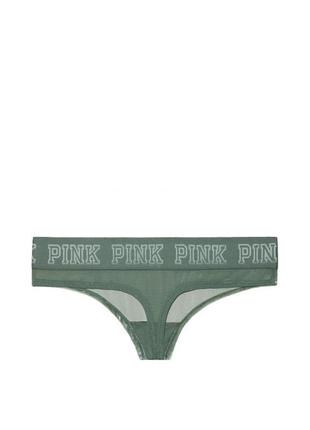 Victoria's secret pink logo velvet thong трусики стринги классные стильные удобные практичные2 фото