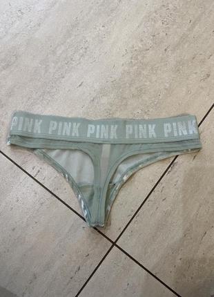 Victoria's secret pink logo velvet thong трусики стринги классные стильные удобные практичные4 фото