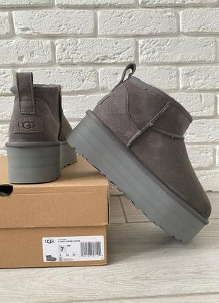 Угги угги угги угги ugg classic ultra mini platform'moss green'3 фото