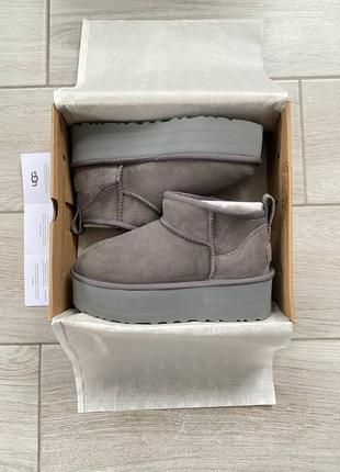 Угги угги угги угги ugg classic ultra mini platform'moss green'1 фото