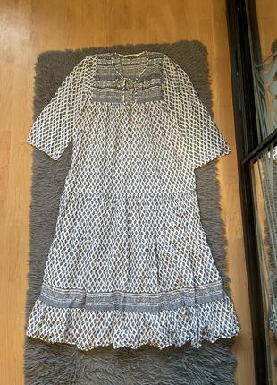 Zara стильное хлопковое платье из свежих коллекций