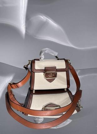 Женская сумка coach hero shoulder bag in signature canvas2 фото