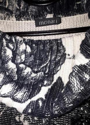 Новый роскошный свитер monari 🖤 графический принт цветы декорирован бусинами.5 фото