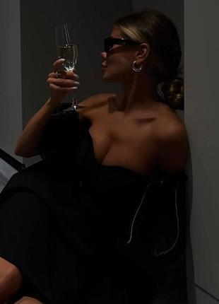 Невероятное вечернее платье новогоднее с органзы рукавами фонариками открытыми плечами...