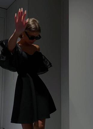 Невероятное вечернее платье новогоднее с органзы рукавами фонариками открытыми плечами...