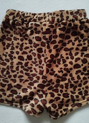 Крутые пушистые плюшевые шорты в леопардовый принт для дома shein2 фото