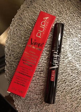 Pupa vamp! all in one mascara тушь для ресниц "все в одном" - 101 - extra black, 9 мл1 фото