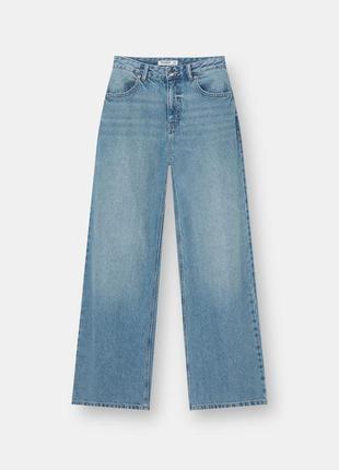 Широкие джинсы с высокой посадкой pull &amp; bear 76863396 фото
