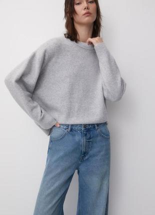 Широкі джинси з високою посадкою pull&bear 76863395 фото