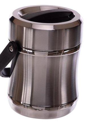 Термос для їжі з ложкою l-3453 1600мл срібний (59508103), fdso