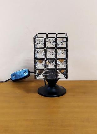 Невелика настільна лампа нічник світильник із кришталевими стразами