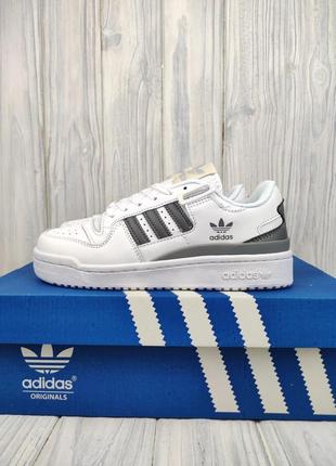 Adidas forum low white gray10 фото