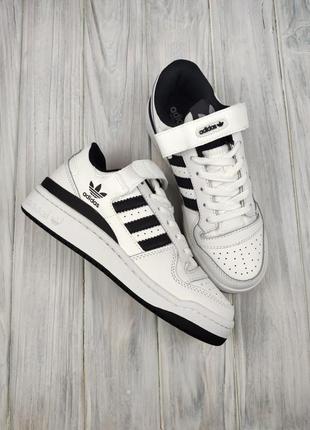 Adidas forum low white black7 фото