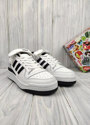 Adidas forum low white black4 фото