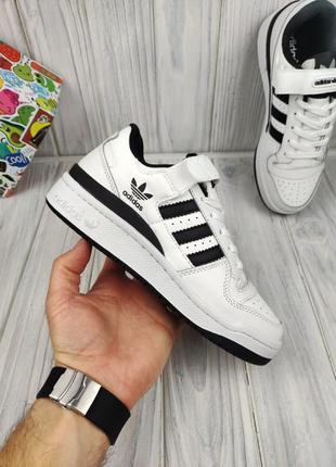 Adidas forum low white black5 фото