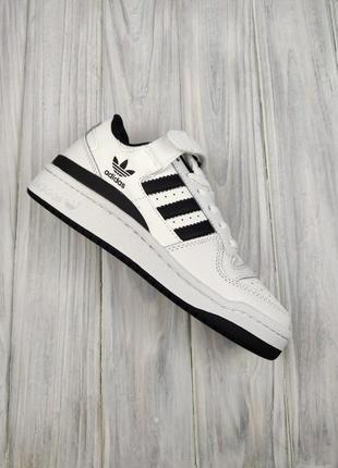 Adidas forum low white black8 фото