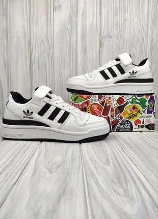 Adidas forum low white black6 фото