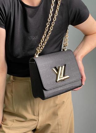 Женская сумка louis vuitton medium twist mm epi leather black